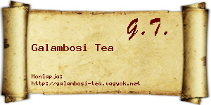 Galambosi Tea névjegykártya
